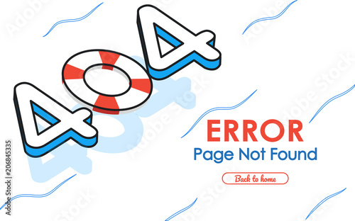 404  error page not found vector in swimming pool graphic