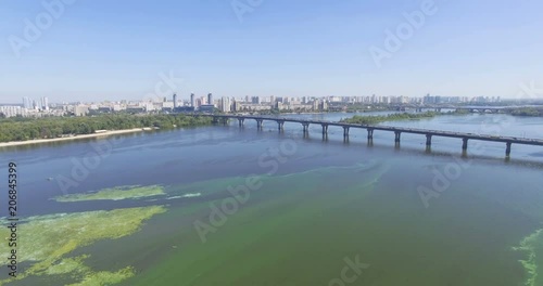 Wallpaper Mural Dron takes pictures of the green river and the city Torontodigital.ca