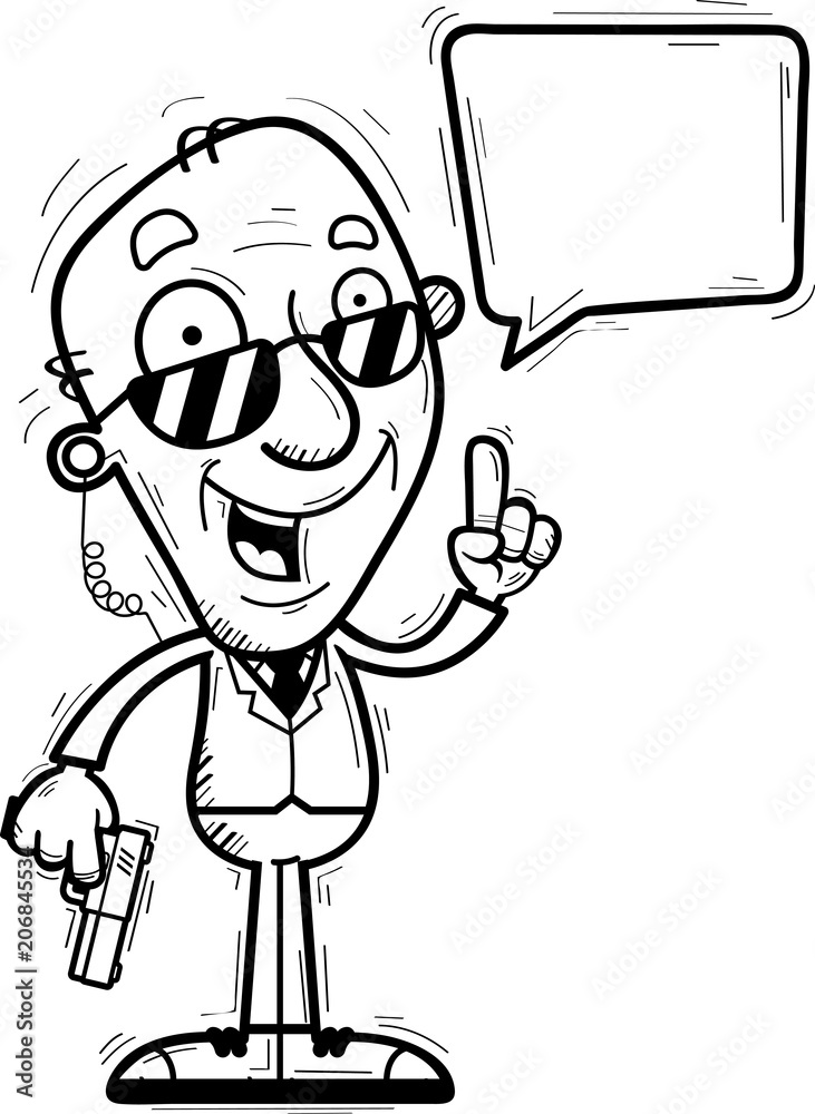 Fototapeta premium Cartoon Senior Agent Talking