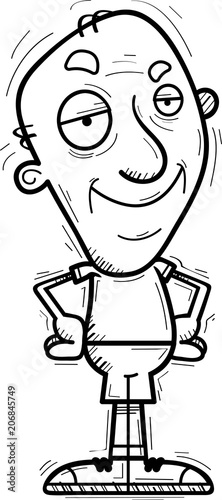 Confident Cartoon Senior Citizen
