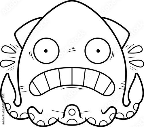 Scared Cartoon Squid