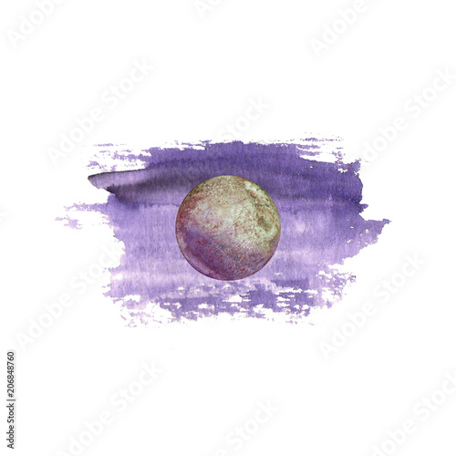 Abstract planet on watercol...