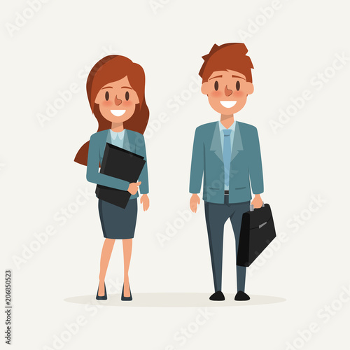 business man and business woman character in job design. business people in occupation.