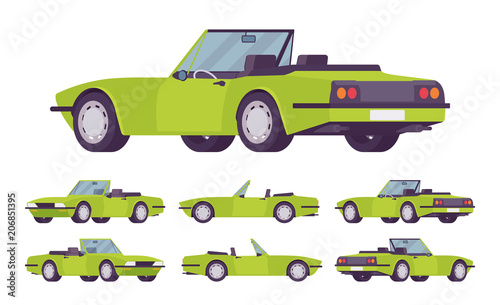 Green cabriolet cat set