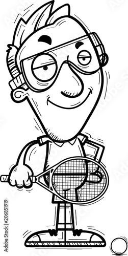 Confident Cartoon Racquetball Player