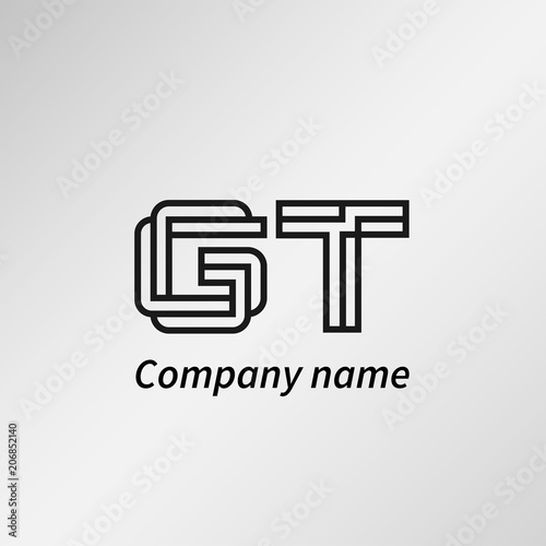 Initial Letter GT Logo Template Vector Design