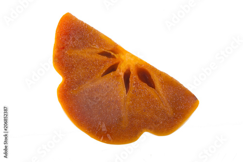 slice of persimmon isolated on white