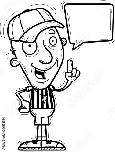 Cartoon Senior Referee Talking