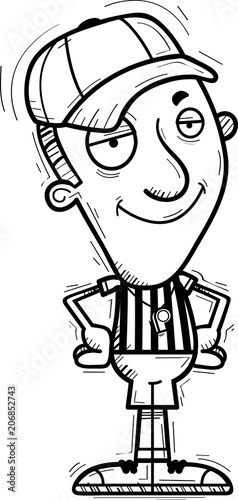 Confident Cartoon Man Referee
