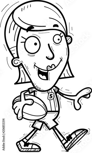 Cartoon Rugby Player Walking