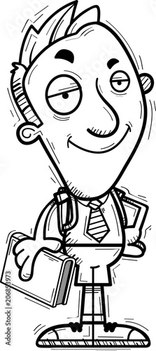 Confident Cartoon Man Student