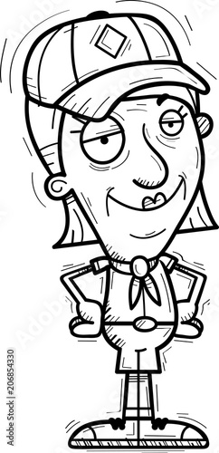 Confident Cartoon Senior Citizen Scout