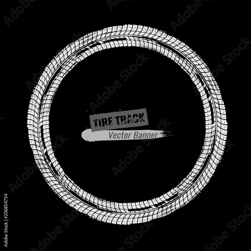 Tire track circle grunge frame