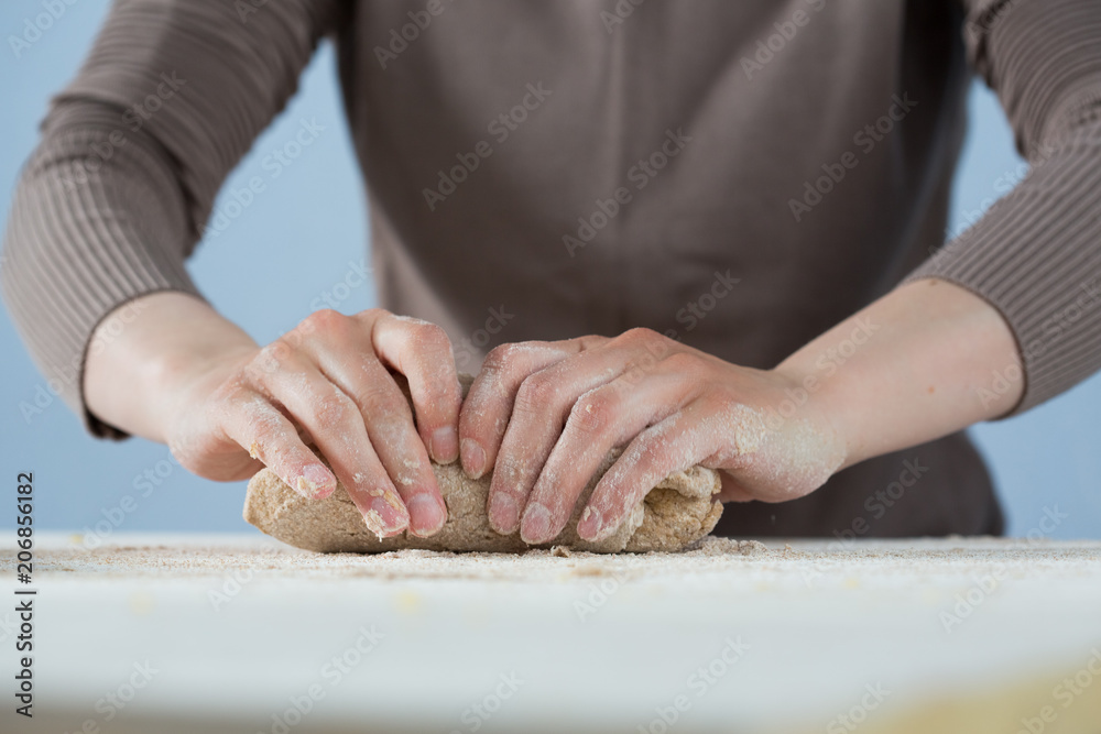 knead the dough with your hands