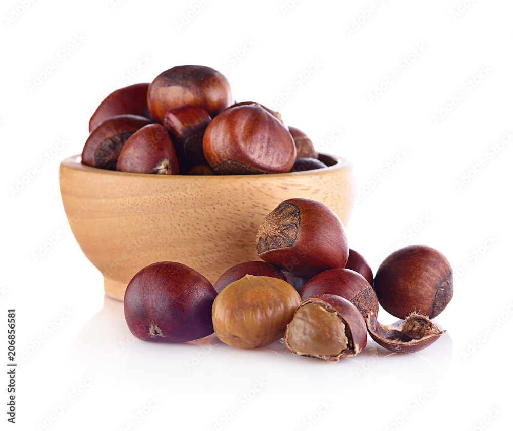chestnuts isolated on white background chestnuts isolated on white background