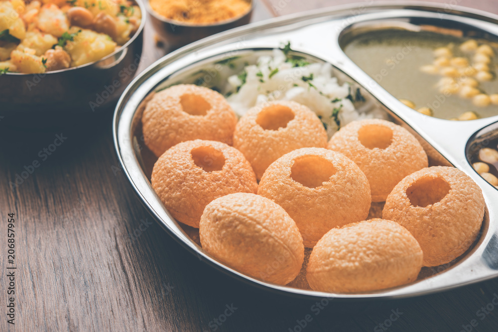 Pani Puri OR Golgappa is a popular Indian Chat menu, selective focus Pani Puri OR Golgappa is a popular Indian Chat menu, selective focus