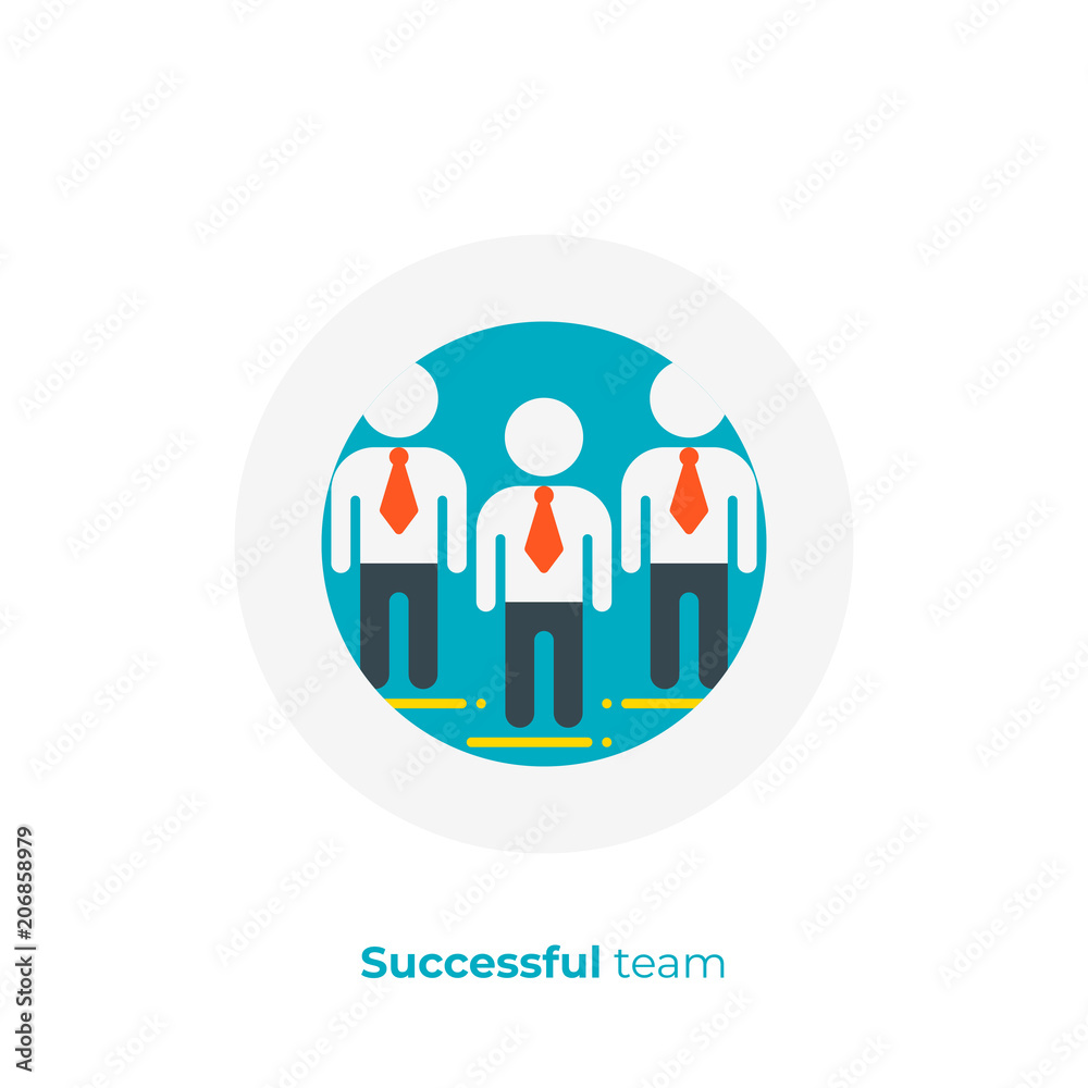 Vip members flat art icon, talented investment team vector art, cartoon office team illustration