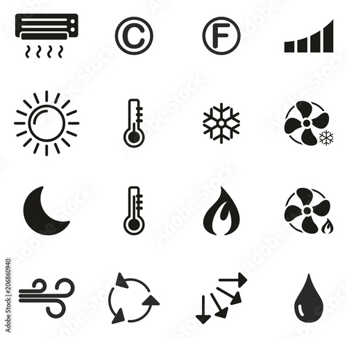 Air Conditioning or Air Ventilation Icons 