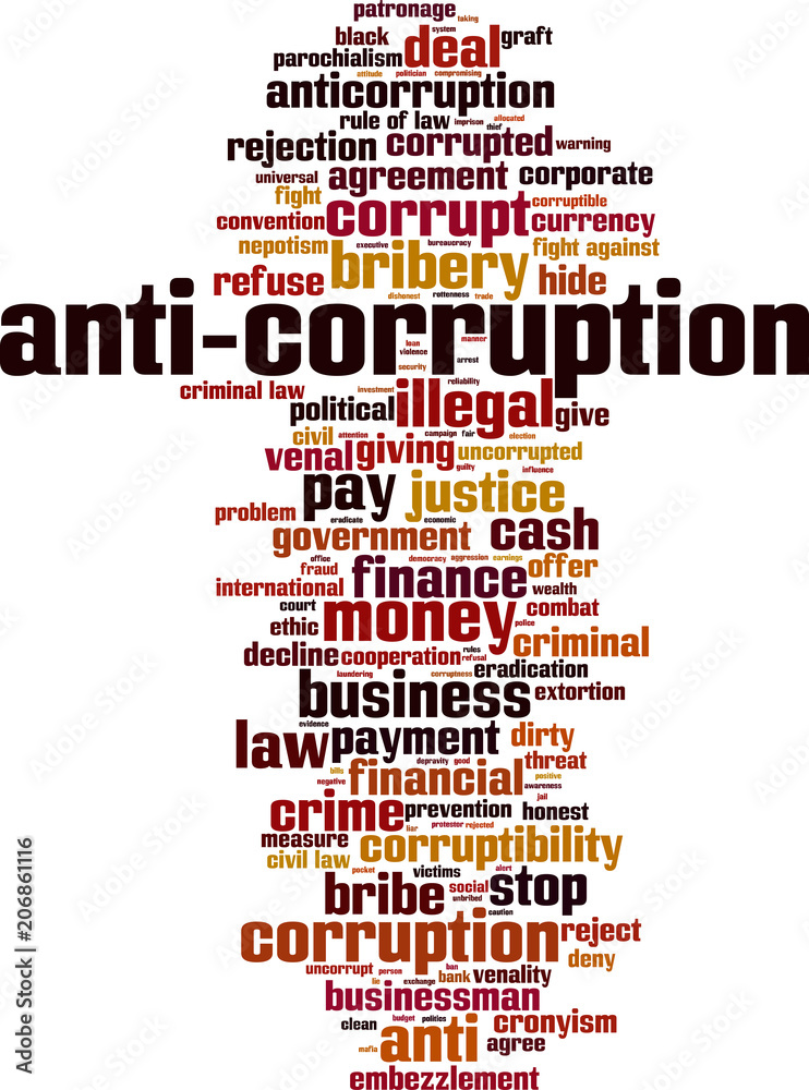 Obraz premium Anti-corruption word cloud