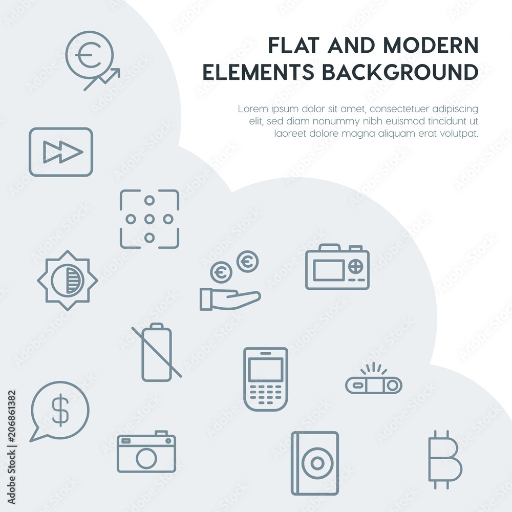 money, mobile, video, photos outline vector icons and elements background concept on grey background.Multipurpose use on websites, presentations, brochures and more money, mobile, video, photos outline vector icons and elements background concept on grey background.Multipurpose use on websites, presentations, brochures and more