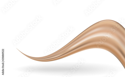 Naturalistic smear cream for makeup in the form of wave. Vector Illustration