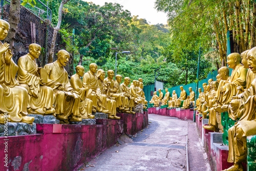 Statues on the way to the Ten Thousand Buddhas Monastery in Hong Kong