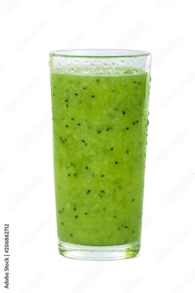 glas with kiwi juice isolated glas with kiwi juice isolated