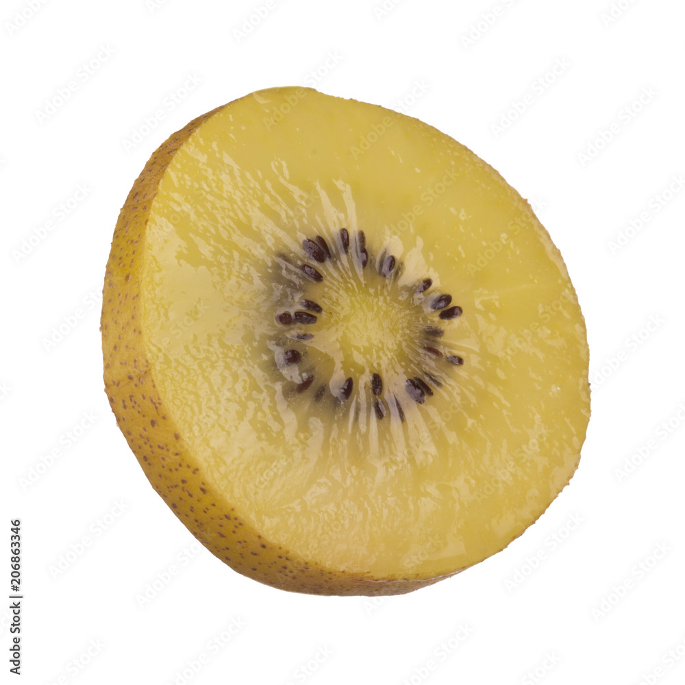 slice of kiwi gold isolated on white background slice of kiwi gold isolated on white background
