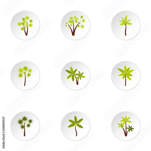 Palma icons set. Flat illustration of 9 palma vector icons for web