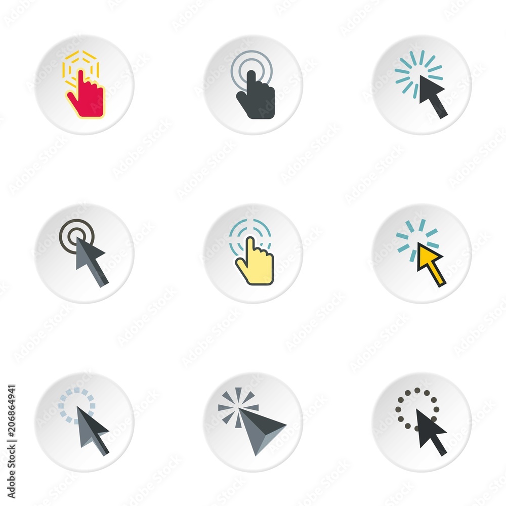 Pointer of computer icons set. Flat illustration of 9 pointer of computer vector icons for web Pointer of computer icons set. Flat illustration of 9 pointer of computer vector icons for web