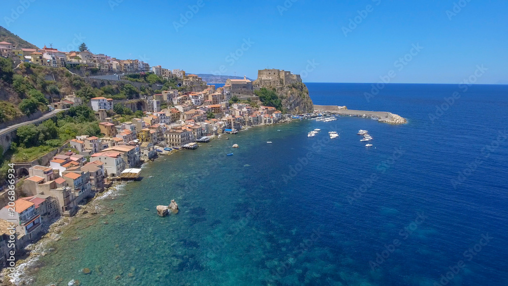 Aerial view of Scilla with Chianalea homes
