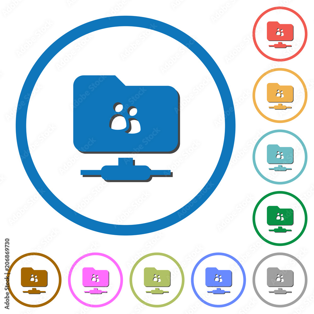 FTP group icons with shadows and outlines FTP group icons with shadows and outlines