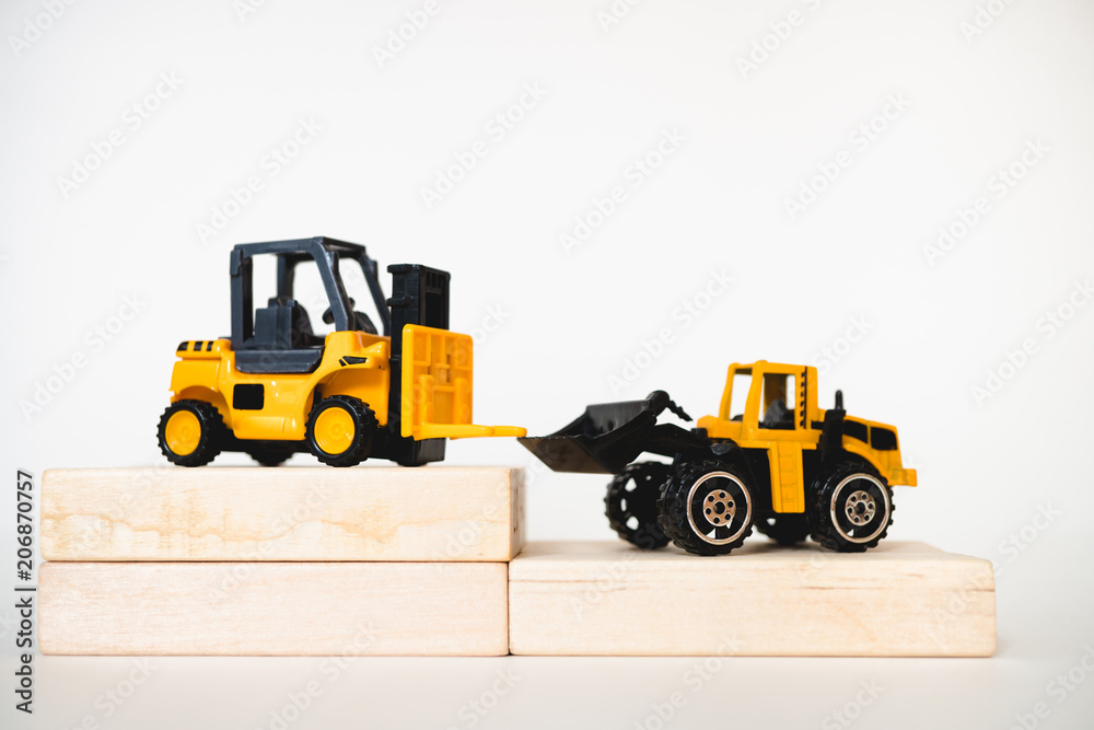 Miniature construction vehicle  using as industrial and construction concept