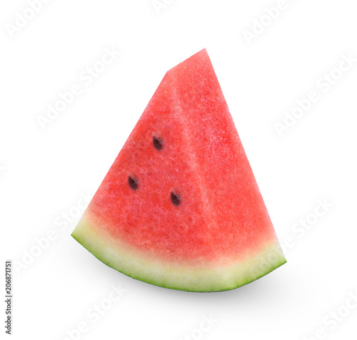 Sliced red watermelon, seedless watermelon  isolated on white background
