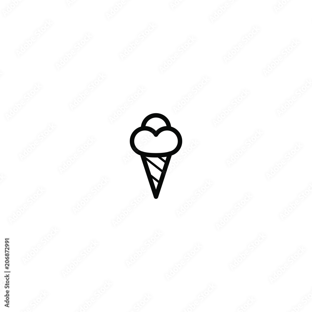Ice cream balls cone simple line icon vector illustration symbol pictogram Ice cream balls cone simple line icon vector illustration symbol pictogram