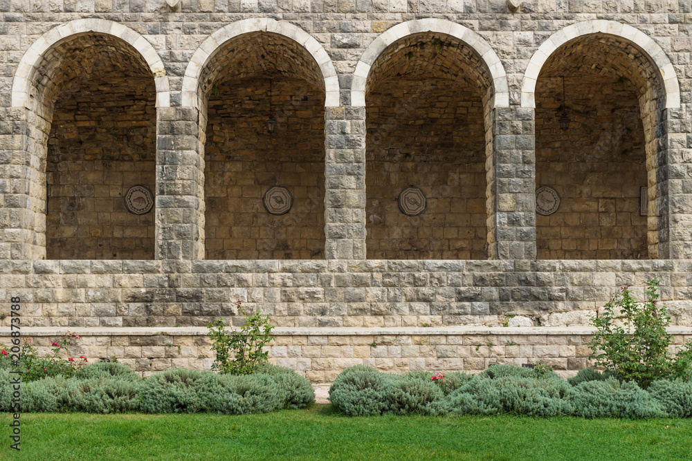 Four arches at Emir Bachir Chahabi Palace Beit ed-Dine in mount Lebanon Middle east, Lebanon