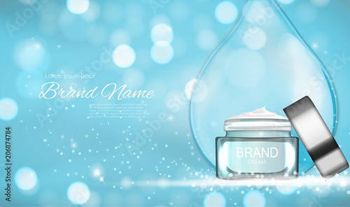 Face Cream Bottle Tube Template for Ads or Magazine Background. 3D Realistic ...