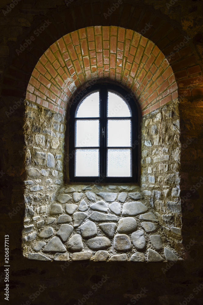 Vintage window of a castle