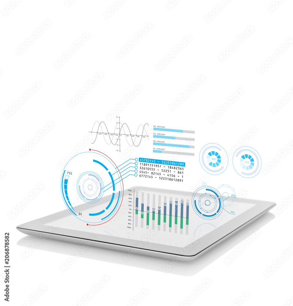 Diagram projection on digital tablet Diagram projection on digital tablet