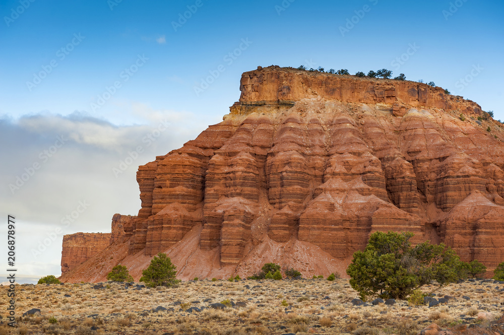 Red Rock Sandstone Formations in Torrey, Utah. Capitol Reef National Park is primarily made up of sandstone formations within the Waterpocket Fold, monocline that extends nearly 100 miles.