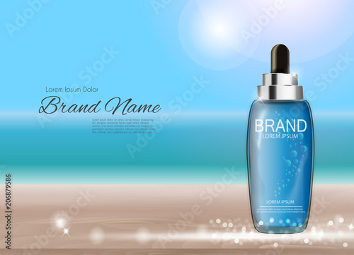 Oil Essence Hydrating Concentrate Bottle Template for Ads or Magazine Backgro...