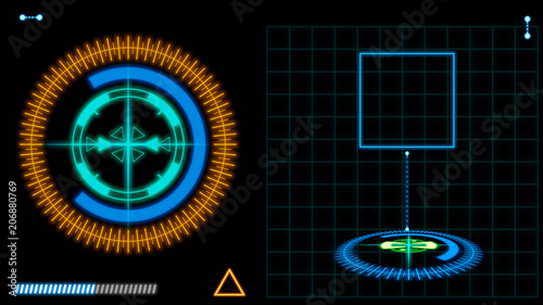 Futuristic HUD interface el...