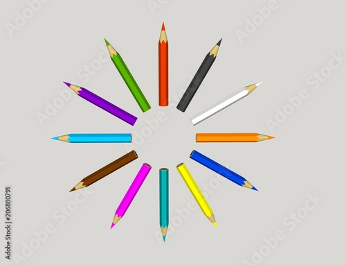 Color pencils. Isolated on ...