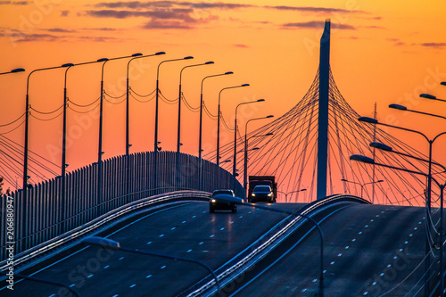 An empty expressway at dawn...