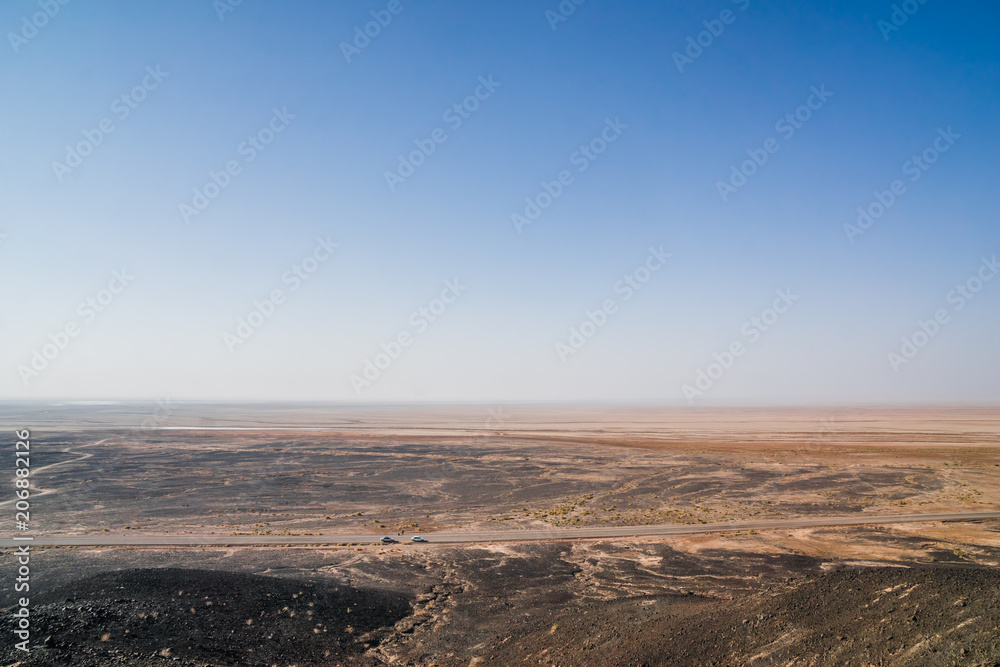 Dry landscape in the desert of iran by Varzaneh