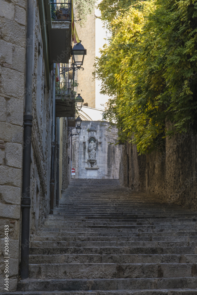Fototapeta premium Subida de la Catedral en Girona