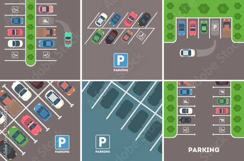 Parking in city. photo