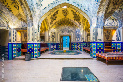 Inside view of bathhouse by kashan in Iran photo