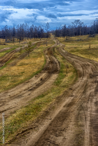 roads in the steppe photo
