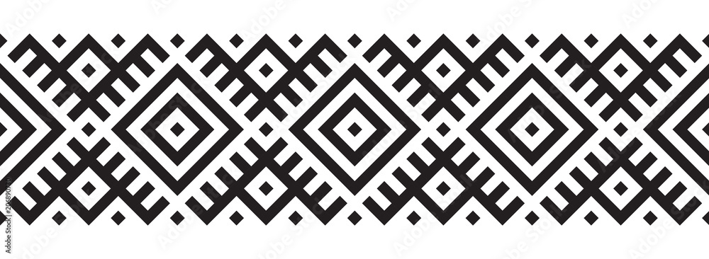 Geometric pattern in ethnic style seamless pattern
